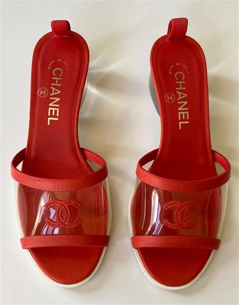 transparent chanel slides|Chanel slides for sale.